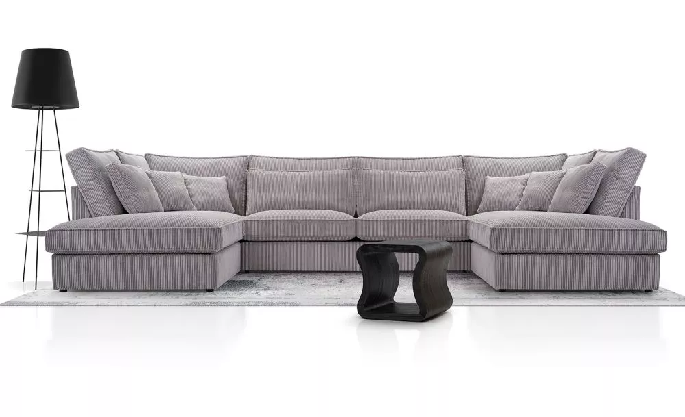 Dīvāns Cobra U Standard · Pelēks · 225 × 407 × 93 cm