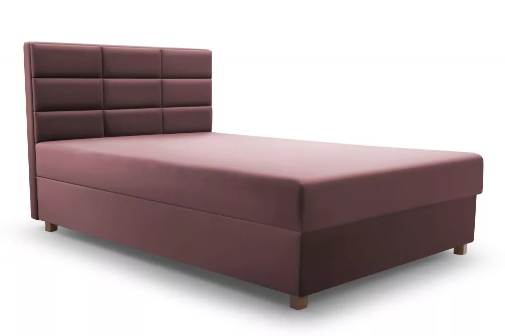 Gulta Piano 2 Boxspring Standard Guļamvietas platums: 120 cm, Guļamvietas garums: 186 cm, · Rozā · 122 × 196 × 98 cm
