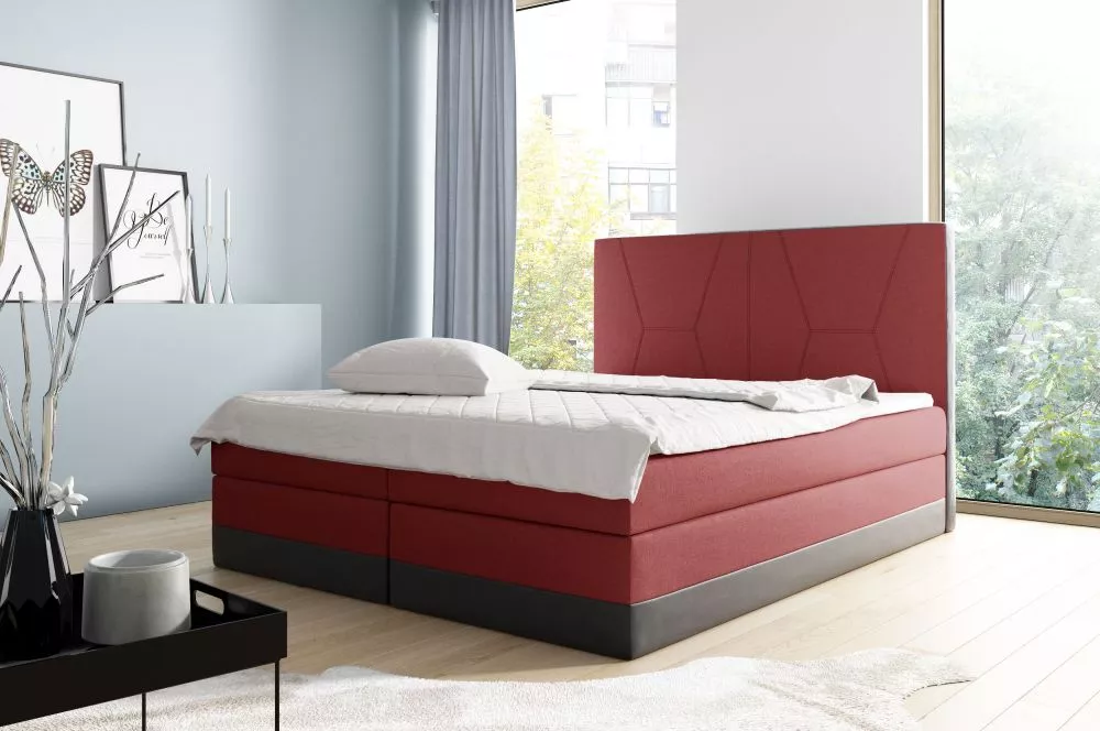 Gulta Enzo Boxspring Premium Standard Guļamvietas platums: 120 cm, Korpusa krāsa: sarkans, Guļamvietas garums: 200 cm, ·
