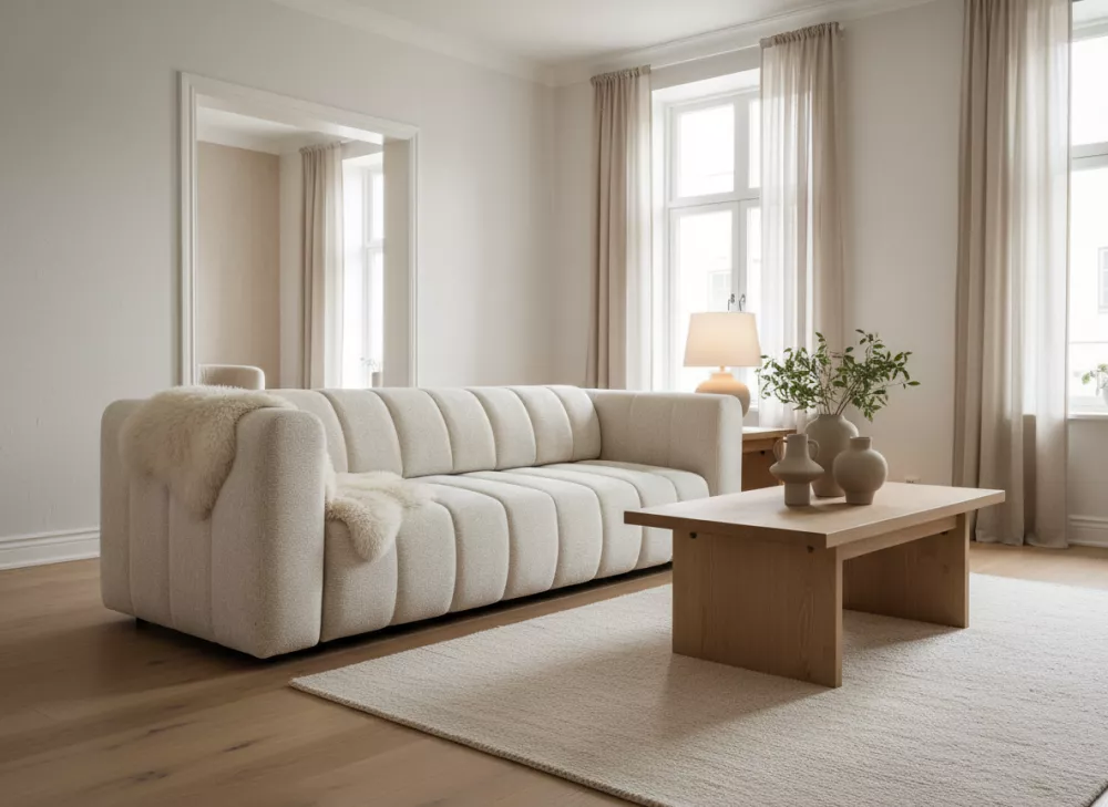 Dīvāns Fumo Sofa standard · Gaiši bēšs · 100 × 250 × 77 cm