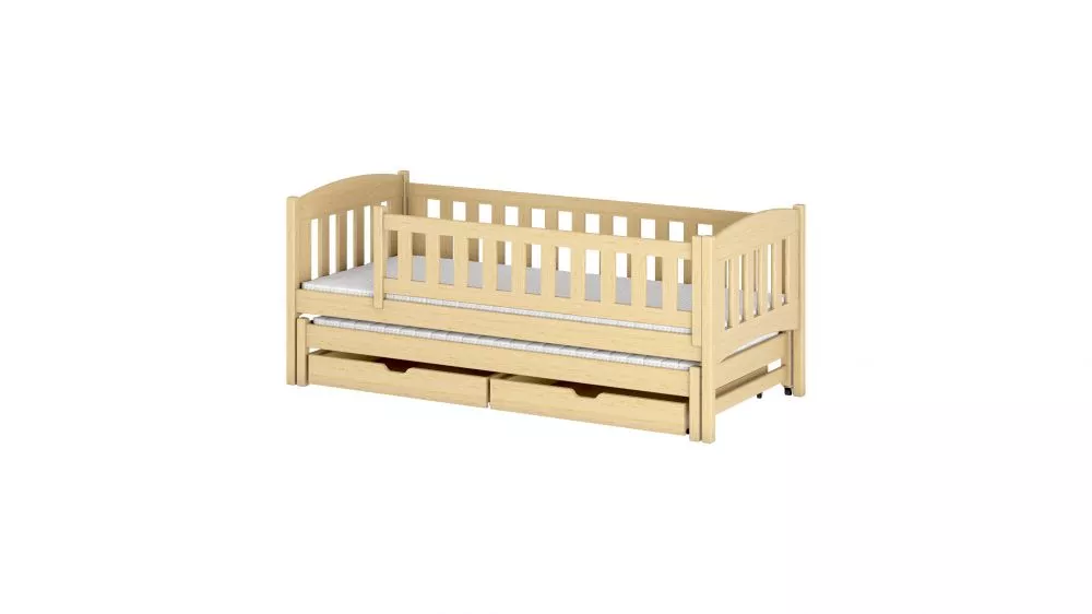 Bērnu gulta Amelka ar stelāžam Guļamvietas platums: 80 cm, Guļamvietas garums: 180 cm, · Priede · 87 × 188 × 75 cm