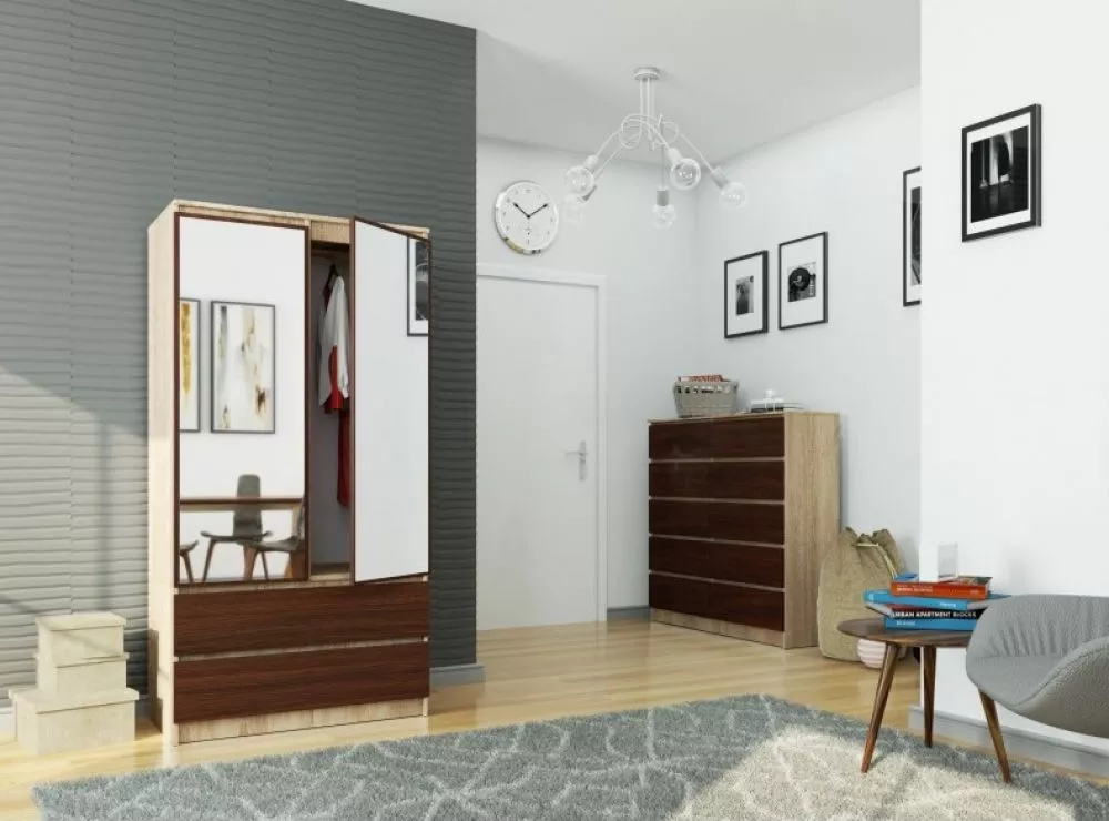 Skapis S902D2SZ Mirror · 90 × 51 × 180 cm