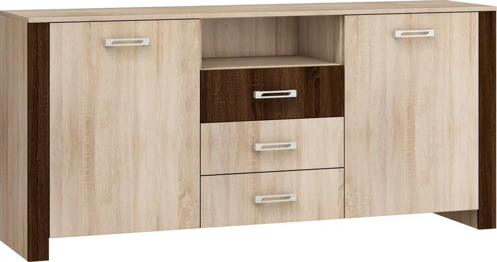 Kumode Hugo Hug 02 · Ozols sonoma + kastanis venge · 176 × 42 × 82 cm