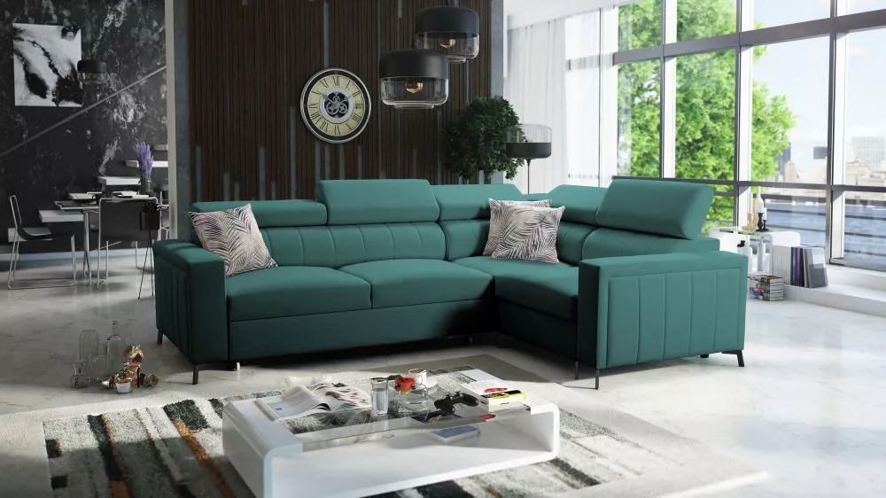 Dīvāns Baltico 2 Premium Standard · Tirkīzs · 198 × 275 × 83 cm