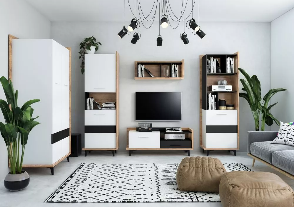 Sekcija Box Z2 Korpusa krāsa: ozols craft zelts, Elementu krāsa: melns + balts,