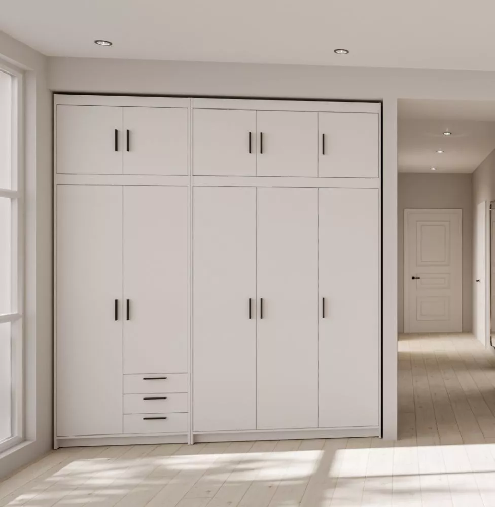 Skapis Elena 2D3S3D · Balts · 222.70 × 53 × 245 cm