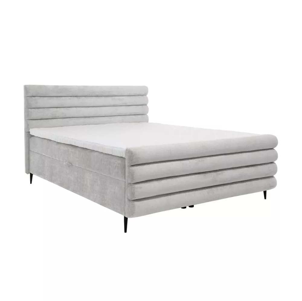 Gulta Noel Boxspring standard Guļamvietas platums: 160 cm, Guļamvietas garums: 200 cm, · Gaiši pelēks · 167 × 220 × 115 