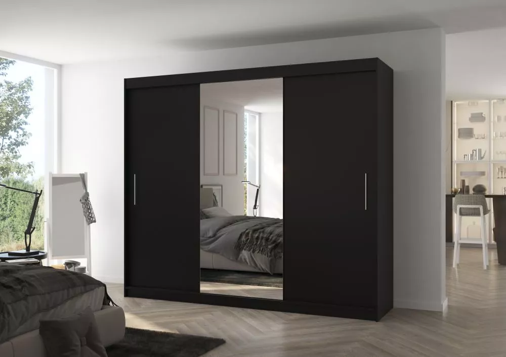 Skapis Denis Classic · Melns · 250 × 58 × 215 cm