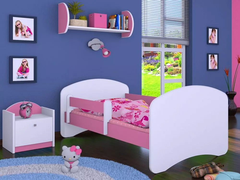 Bērnu gulta Happy L01 140x70 ar stelāžu Guļamvietas platums: 70 cm, Guļamvietas garums: 140 cm, · 82 × 144 × 57 cm