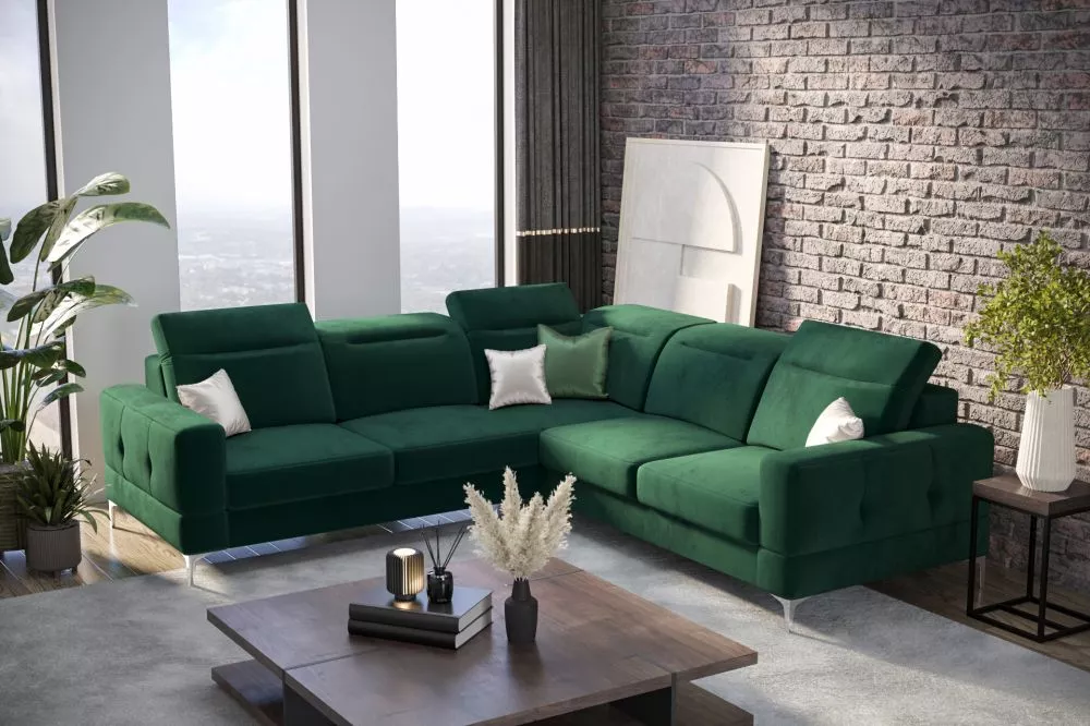 Dīvāns Malibu Max standard · Tumši zaļš · 250 × 250 × 90 cm