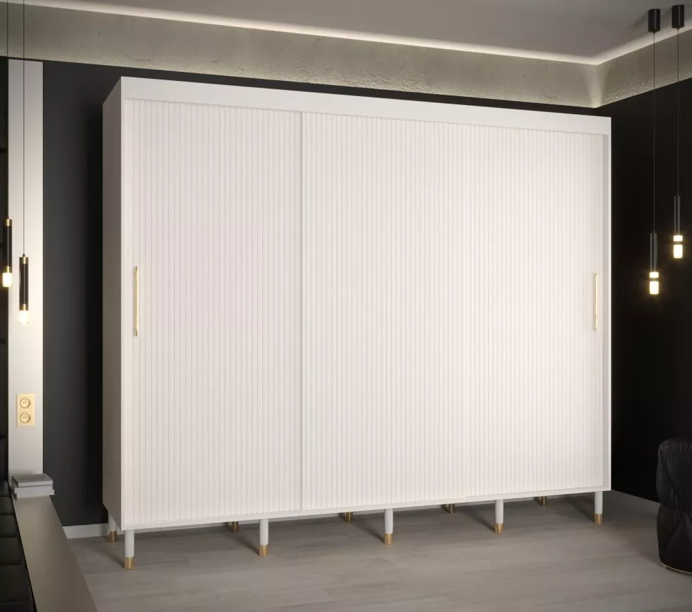 Skapis Calipso Slim 1 · Balts · 250 × 62 × 208 cm