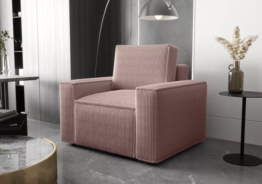 Mīksts krēsls Ambro 1S standard · Rozā · 102 × 90 × 85 cm