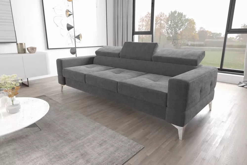 Dīvāns Toscania 3S standard · Pelēks · 97 × 244 × 78 cm