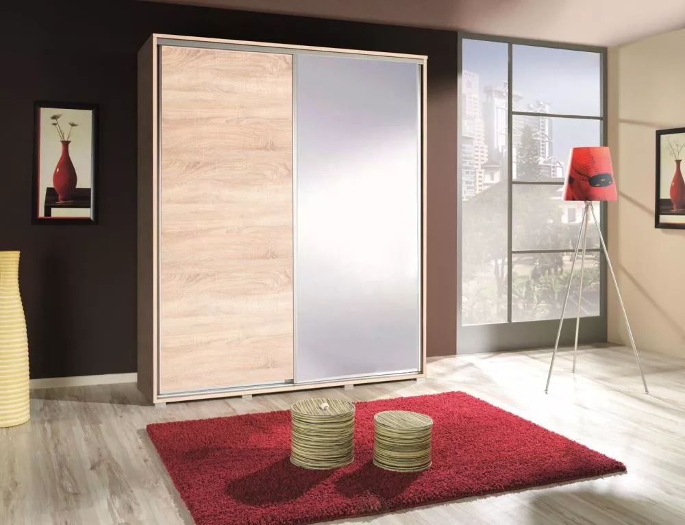 Skapis Penelopa 2 · Ozols sonoma · 155 × 66 × 215 cm