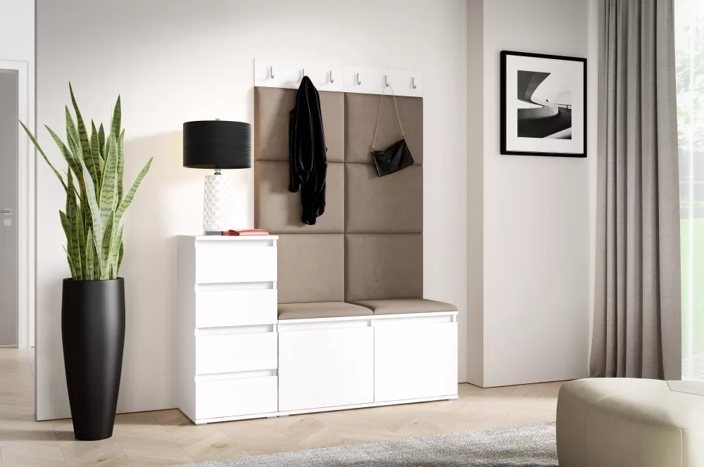 Apavu plaukts Emi 34 Trinity Korpusa krāsa: balts, · 130 × 184.5 × 40 cm