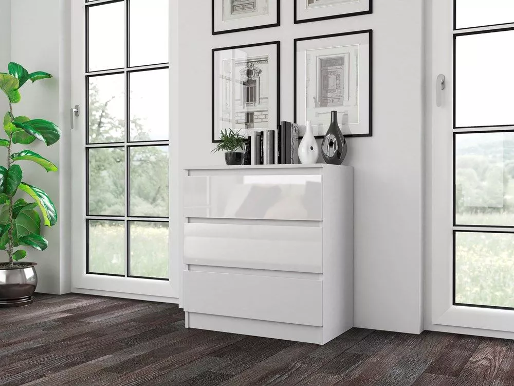 Kumode Malwa M3 Gloss · Balts · 70 × 40 × 77 cm