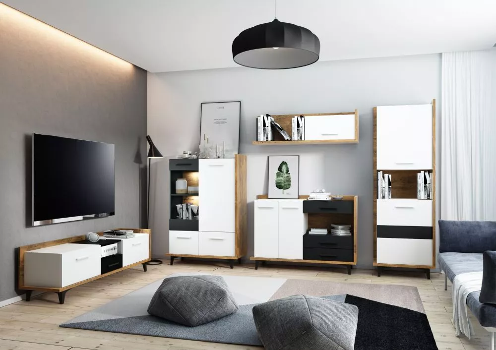 Sekcija Box Z3 Korpusa krāsa: ozols burgund, Elementu krāsa: melns + balts,