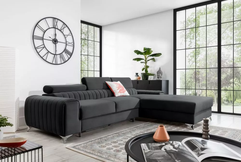 Dīvāns Grayson Premium Standard · Grafīts · 205 × 275 × 98 cm