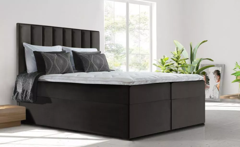 Gulta Simple Premium Boxspring Standard Guļamvietas platums: 140 cm, Guļamvietas garums: 200 cm, · Grafīts · 140 × 213 ×
