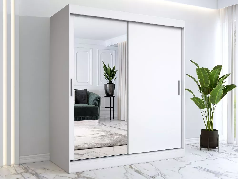 Skapis Sofia Mirror · Balts · 180 × 60 × 200 cm