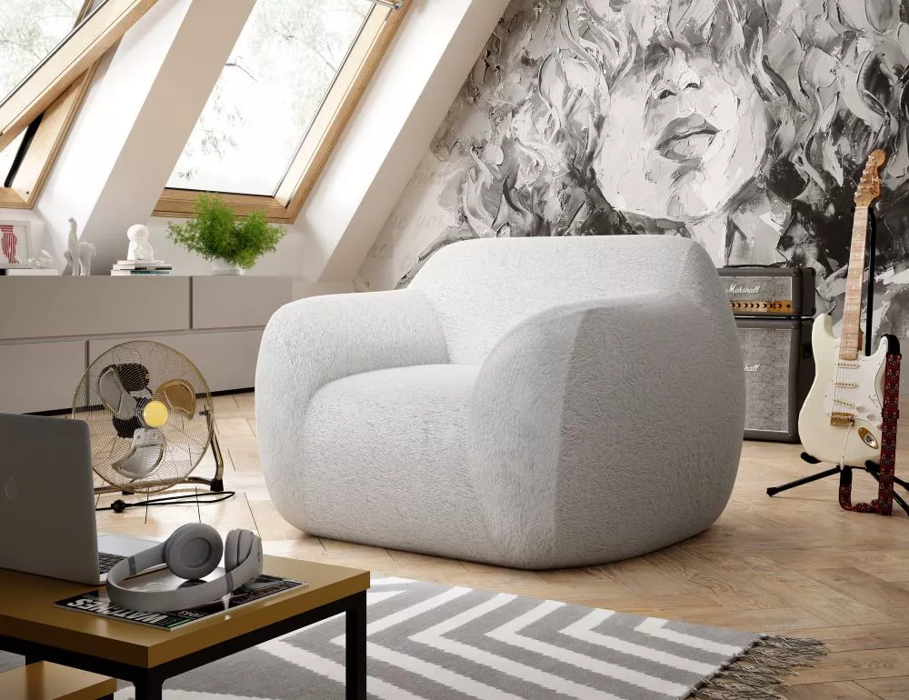 Mīksts krēsls Teddy Relax Standard · Gaiši pelēks · 117 × 108 × 77 cm