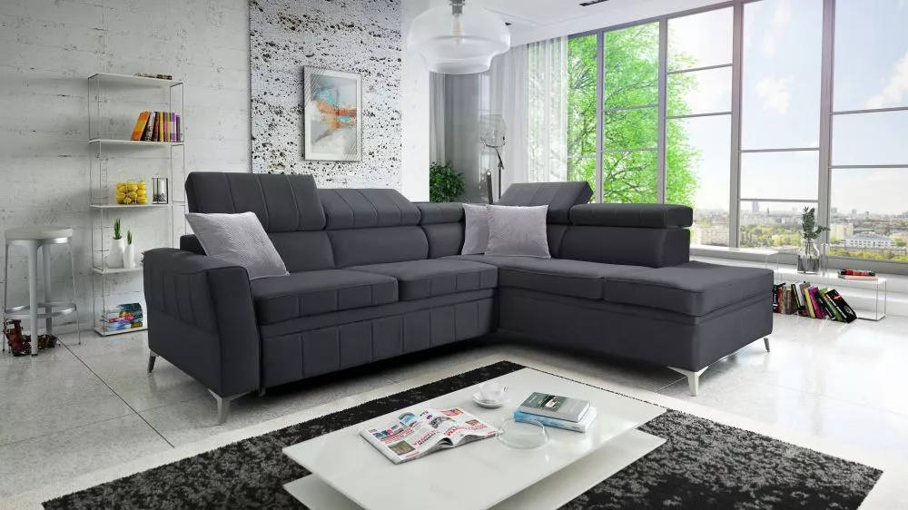 Dīvāns Bartez 3 Standard · Tumši pelēks · 218 × 262 × 80 cm