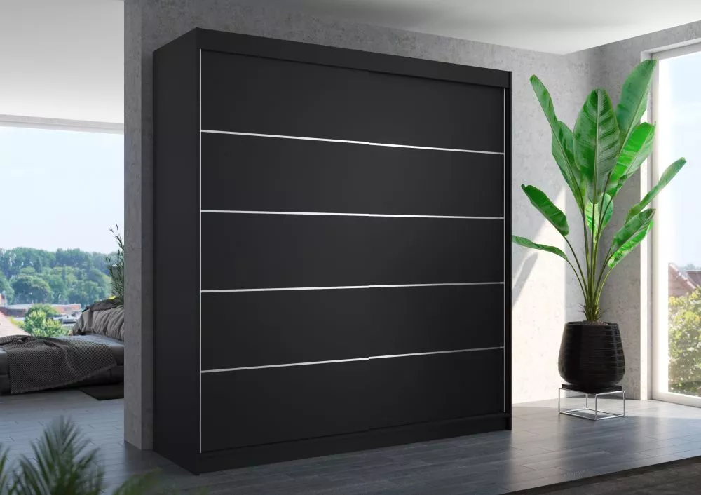 Skapis Esteva · Melns · 200 × 58 × 215 cm