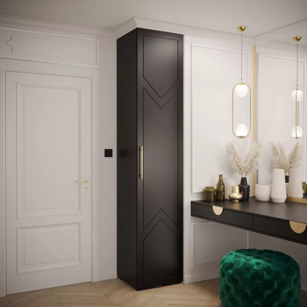 Skapis Manhattan Ryfel 8 · Melna · 50 × 47 × 236.7 cm