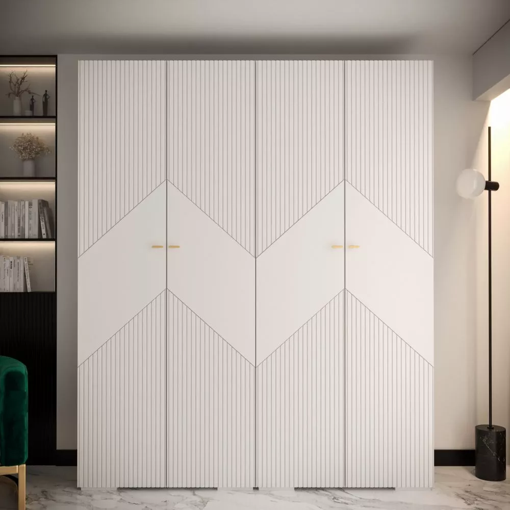 Skapis Manhattan Ryfel 2 · Balts · 200 × 47 × 236.7 cm