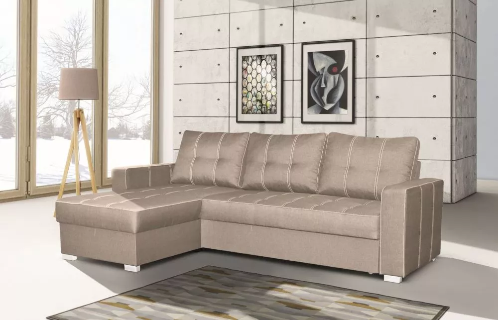 Dīvāns Dallas Comfort Standard · Gaiši brūns · 159 × 238 × 88 cm