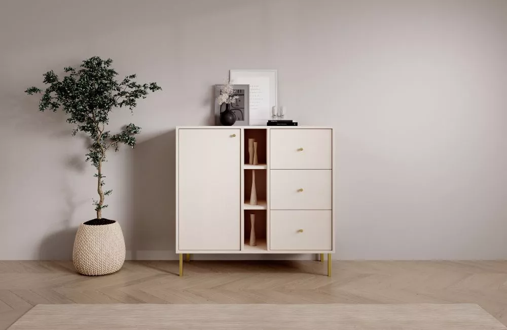 Kumode Tili K1D3S3P · Bēšs · 100.2 × 40.8 × 95 cm
