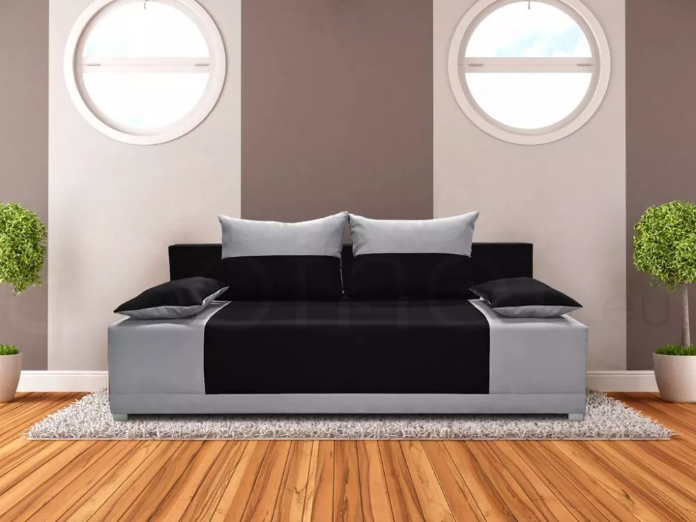 Dīvāns Ibiza Sofa standard · Melns + pelēks · 88 × 195 × 90 cm