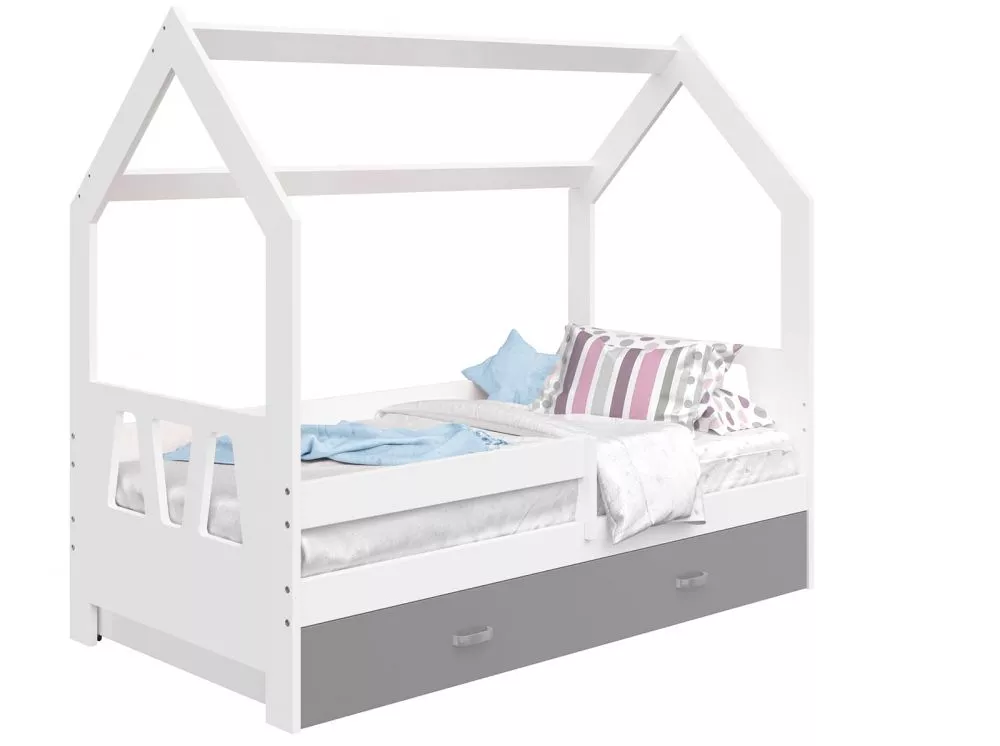 Bērnu gulta Domek D3-A ar stelāžu Guļamvietas platums: 80 cm, Guļamvietas garums: 160 cm, · 87 × 164 × 144 cm