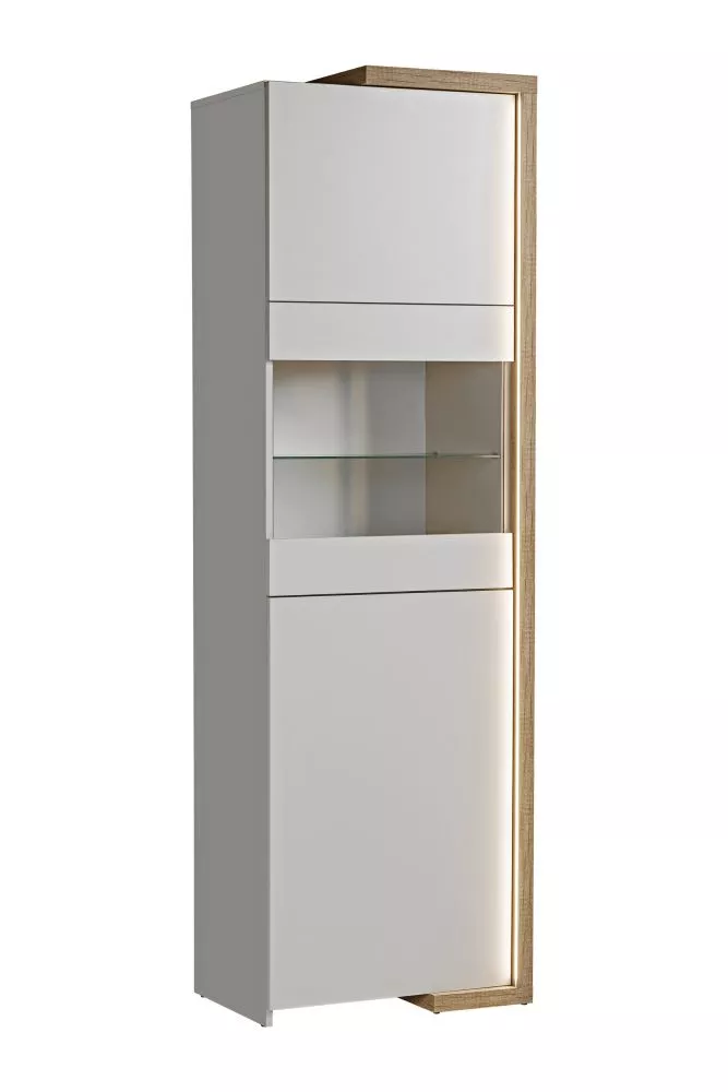 Sekcija Dasar V02 ar LED Korpusa krāsa: gaiši bēšs, · 64 × 40 × 203 cm