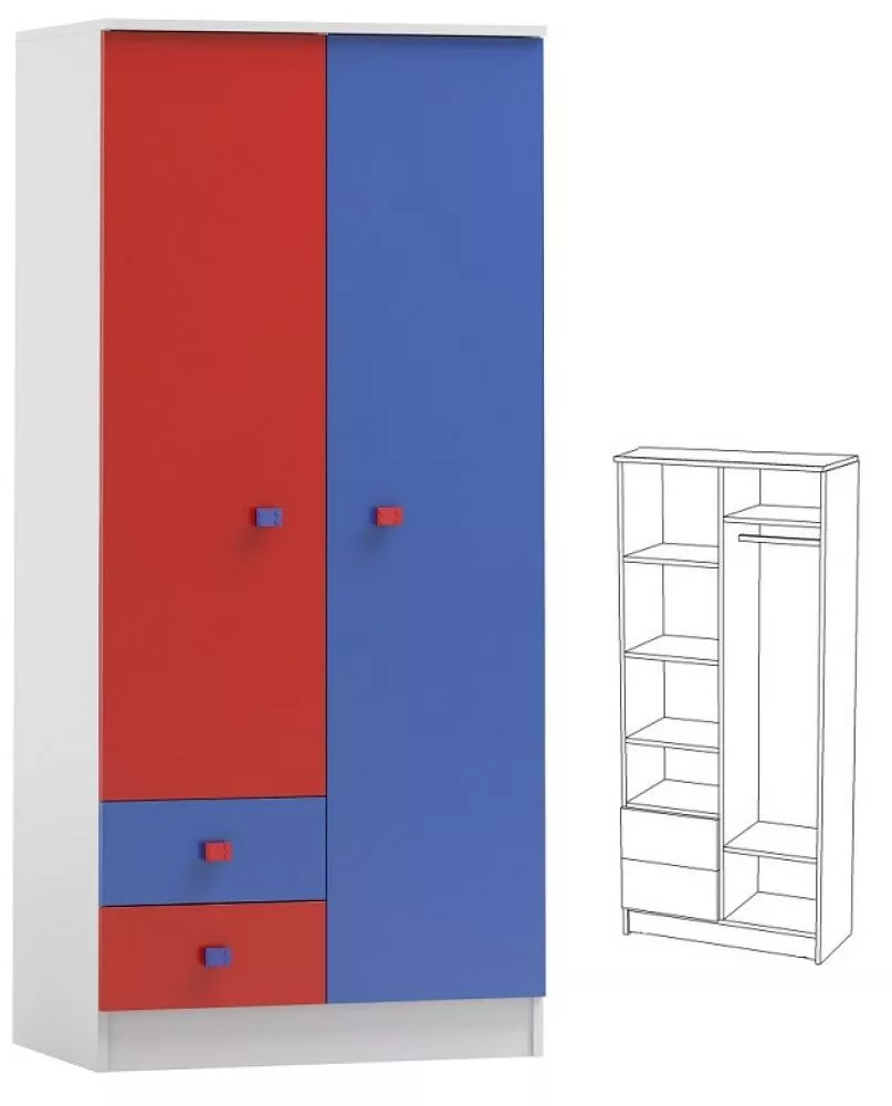 Bērnu skapis Bricks N8 · 80 × 53 × 177 cm
