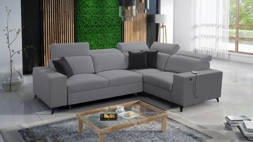Dīvāns Bartone 2 Mix Standard · Pelēks · 203 × 283 × 83 cm