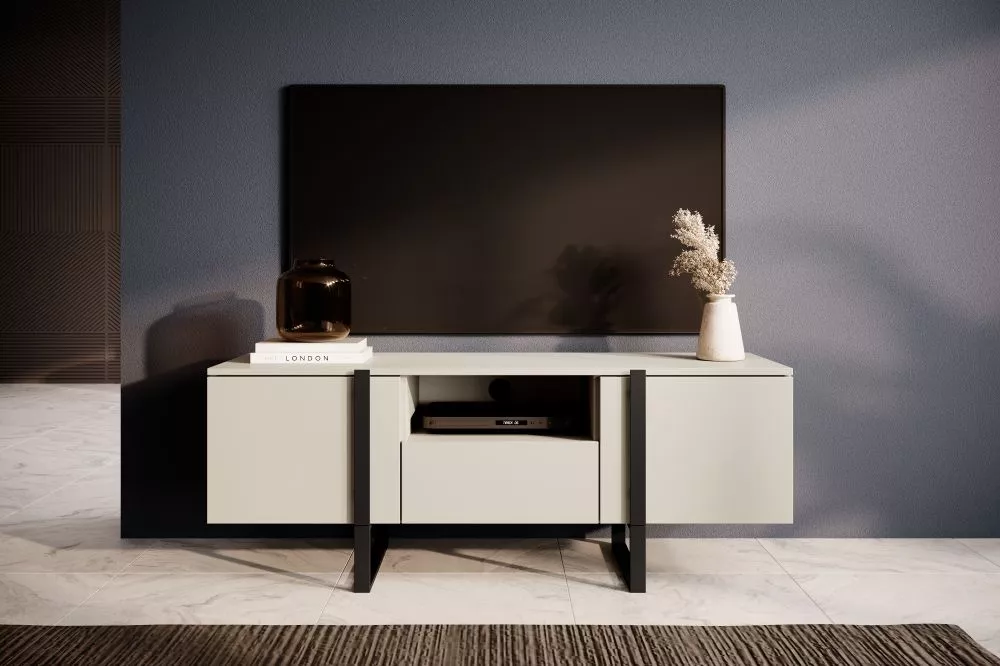 TV tumba Verica RTV 150 2D1SZ Black · Gaiši bēšs · 150 × 45 × 57 cm