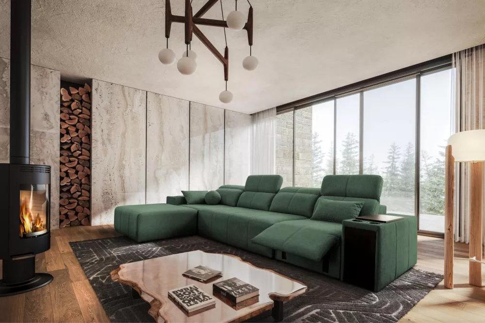 Dīvāns Mindy 12 MIX Standard · Zaļš · 202 × 348 × 77 cm