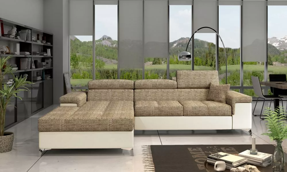 Dīvāns Ricardo Comfort Standard · Brūns + krēms · 205 × 280 × 90 cm