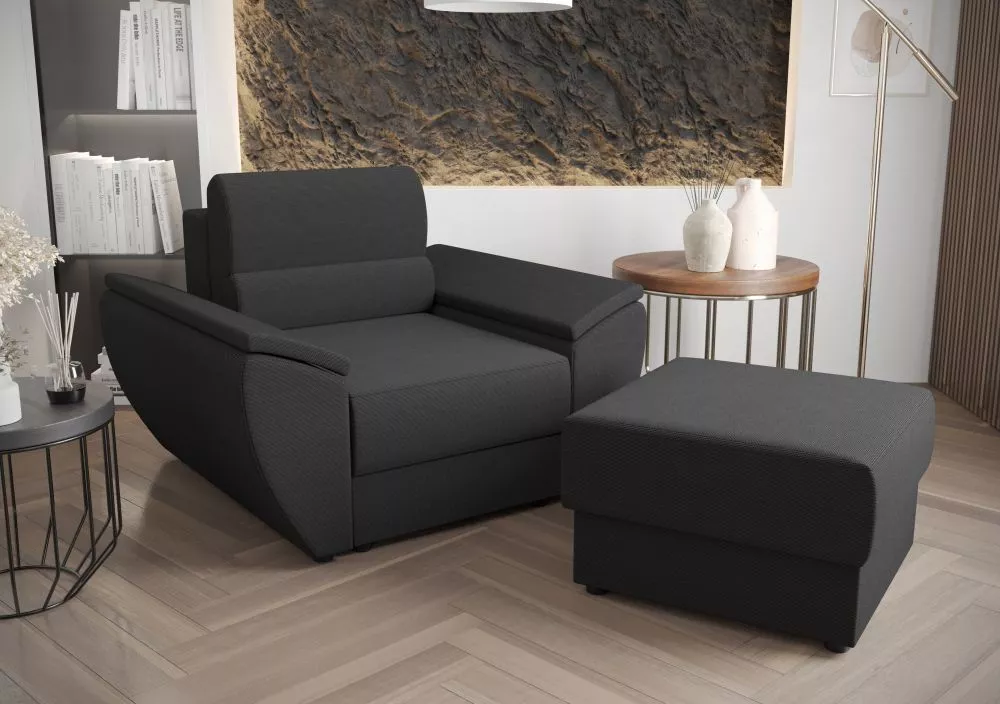 Komplekts Rebi 1S+P Standard · Tumši pelēks · 80 × 120 × 78 cm