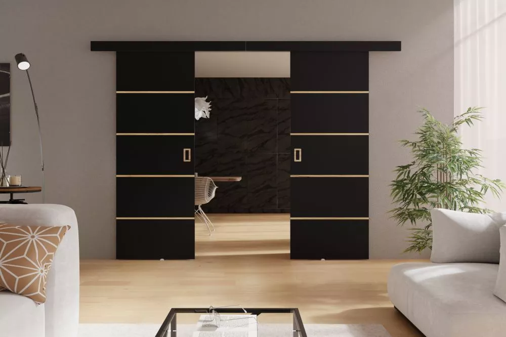 Bīdāmās durvis Werdi Plus Duo · Melns · 172 × 205 cm