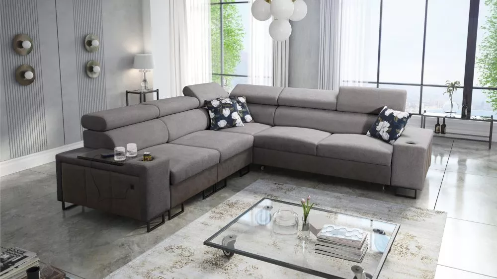 Dīvāns Melody 3 Premium Standard · Tumši pelēks + grafīts · 282 × 282 × 84 cm