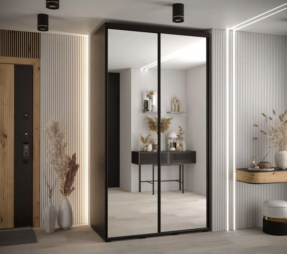 Skapis Cannes 2 · Melns · 130 × 60 × 205.2 cm