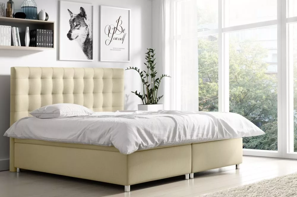 Gulta Bella Boxspring Premium Standard Guļamvietas platums: 180 cm, Guļamvietas garums: 200 cm, · Gaiši bēšs · 180 × 213