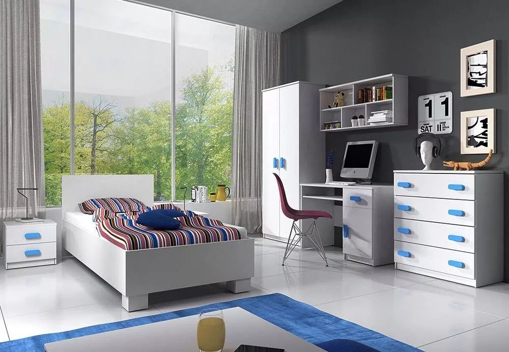Bērnu gulta Smyk White 36 ar stelāžu Guļamvietas platums: 90 cm, Guļamvietas garums: 200 cm, · Balts · 93.5 × 206 × 70 c