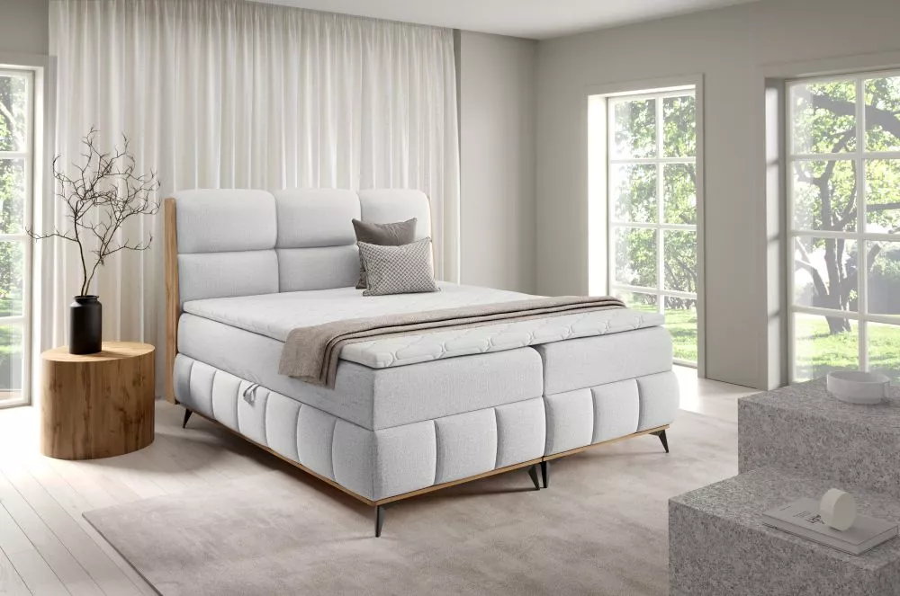 Gulta Palermo Boxspring Standard Guļamvietas platums: 160 cm, Korpusa krāsa: gaiši pelēks, Guļamvietas garums: 200 cm, ·