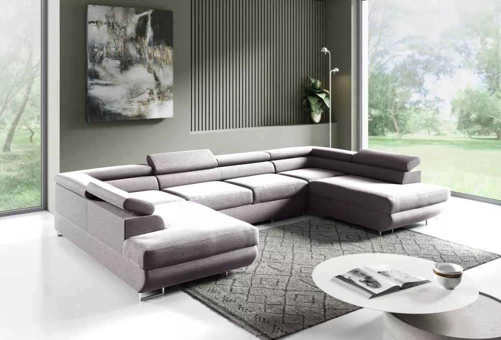 Dīvāns Corner 160 standard · Gaiši pelēks · 201 × 335 × 72 cm