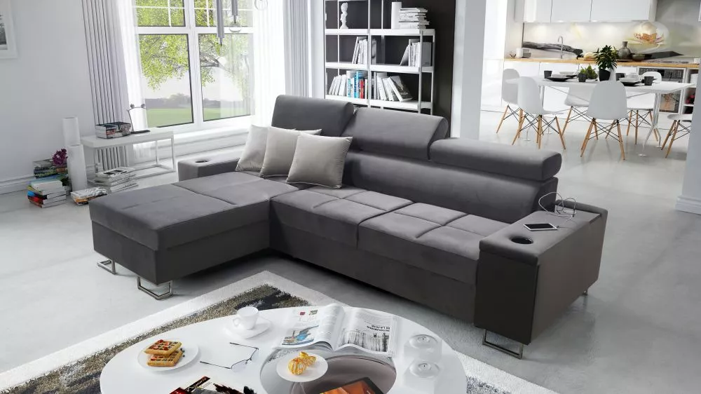 Dīvāns Morena 1 Mini Standard · Grafīts · 170 × 272 cm