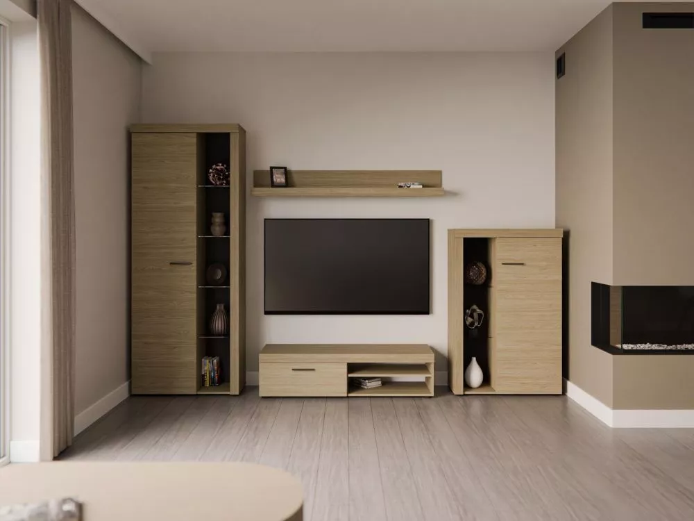 Sekcija Rumba ar LED Korpusa krāsa: ozols, · 270 × 40.2 × 190 cm