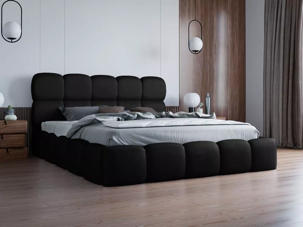 Gulta Noe Standard ar stelāžu Guļamvietas platums: 160 cm, Guļamvietas garums: 200 cm, stelāžas tips: koka, · Melns · 18